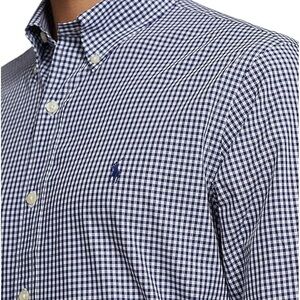 Ralph Lauren Navy and White Checkered Long Sleeve Button-Down Shirt (Men’s XL)